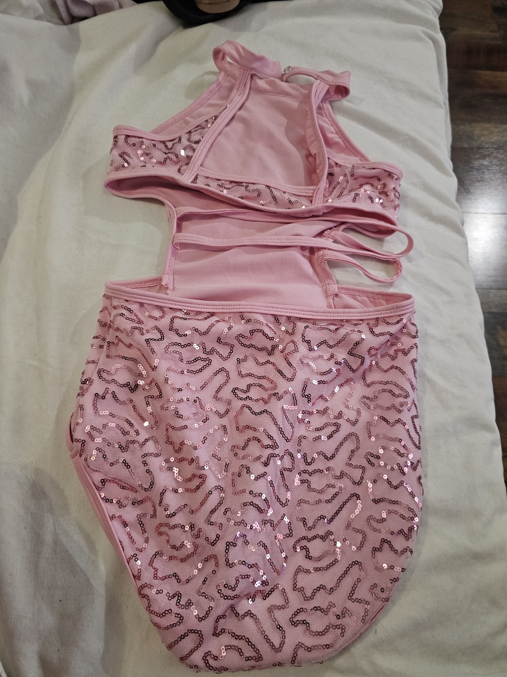 Pink Sequined Girls' One-Piece Leotard Xxl Size 12- 14